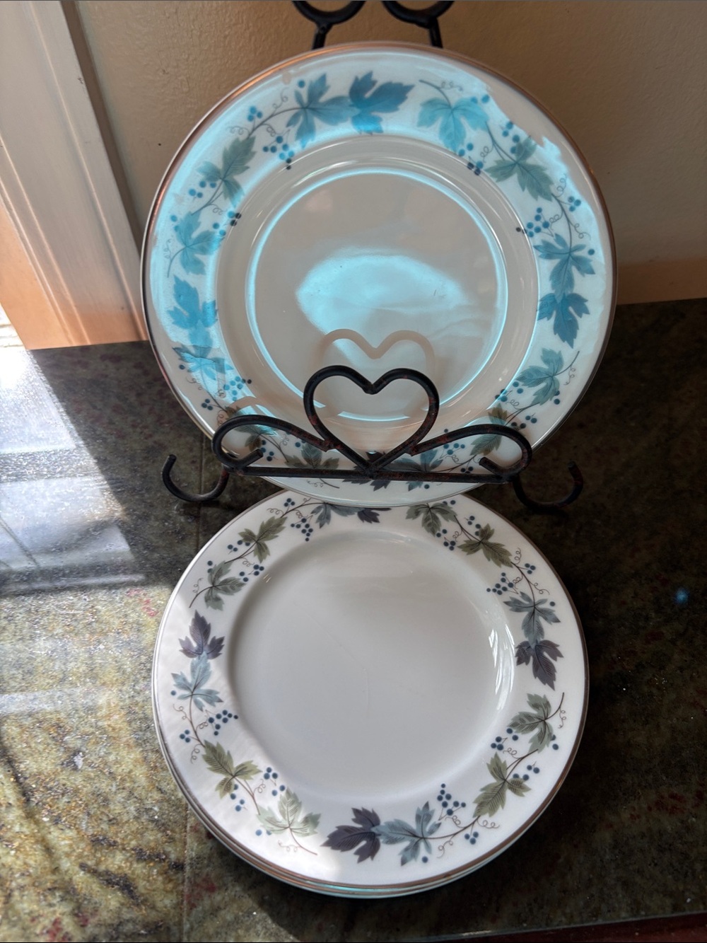 Royal Doulton Burgundy 4 Bread and Butter Plates TC1001 Bone China 6.5" set 3
